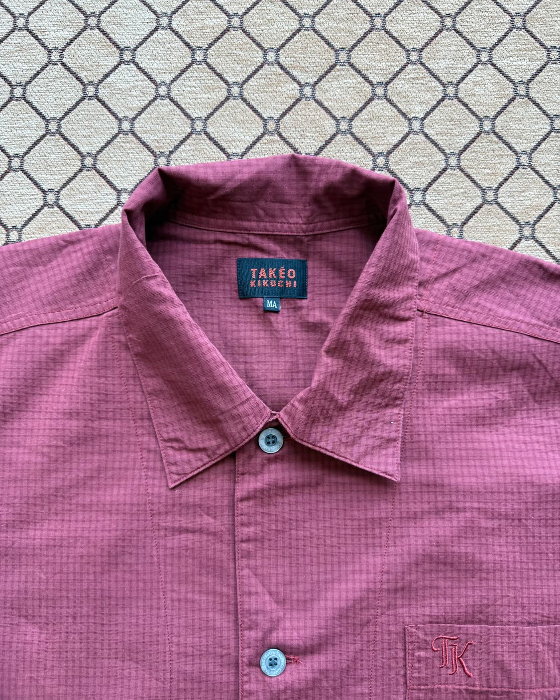 타케오 키쿠치 버건디 라지 셔츠 자켓 상품이미지1