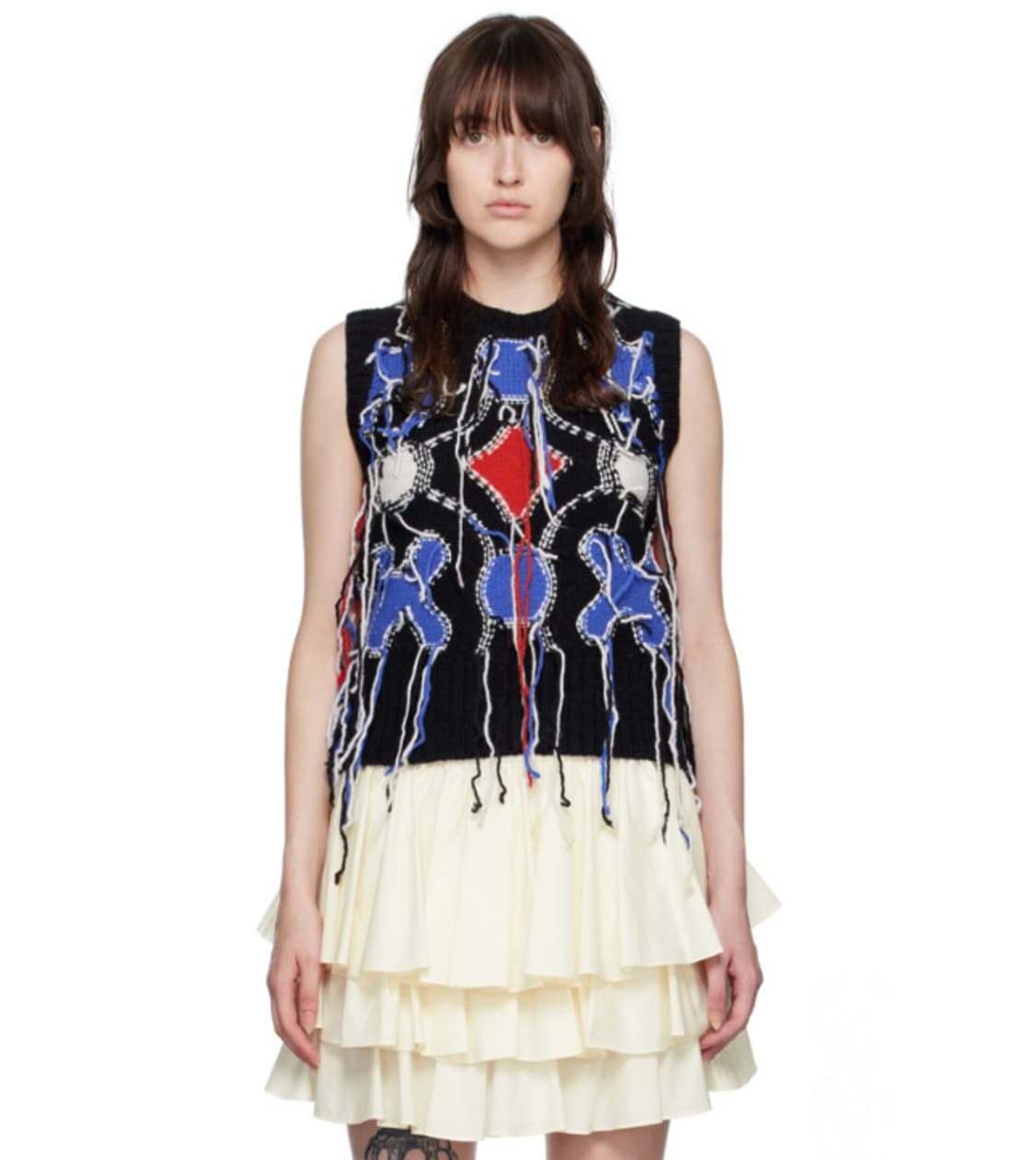 찰스 제프리 러버보이 프레이드 니트 베스트 상품이미지1