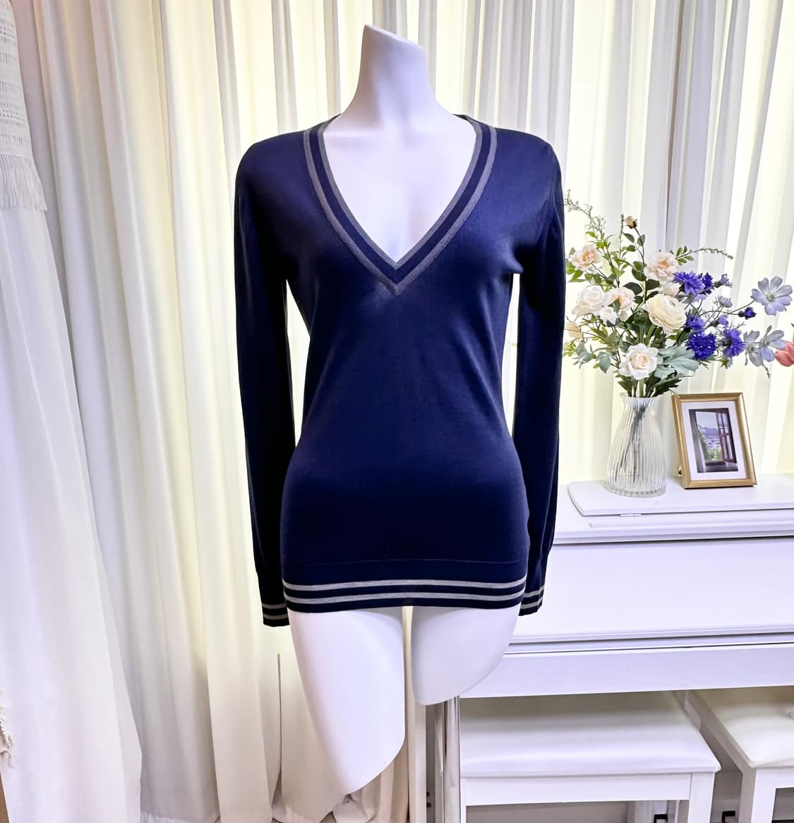 존스메들리 뉴질랜드 메리노울 브이넥니트 상품이미지1