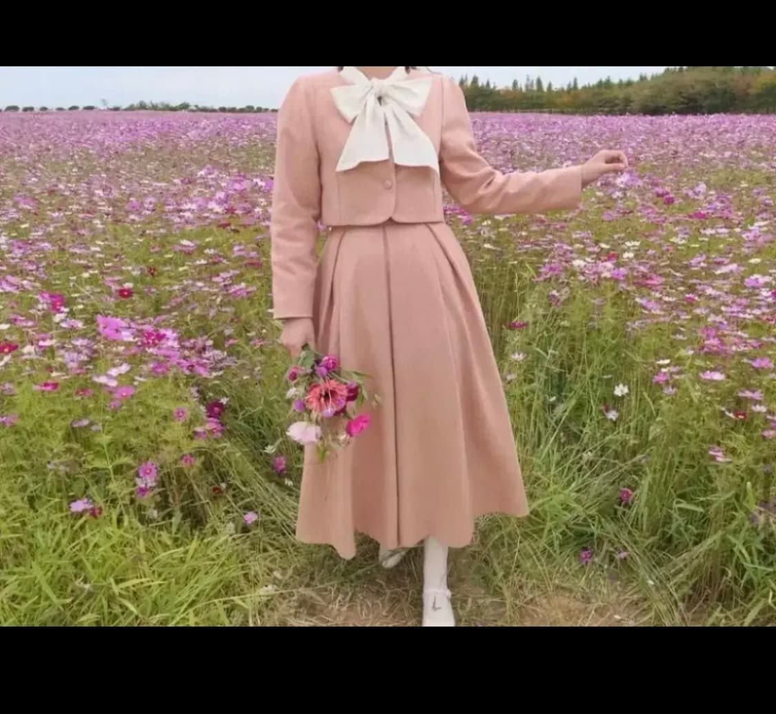 로브네브 투피스 셋업 핑크&레드&리본 블라우스 일괄 상품이미지3