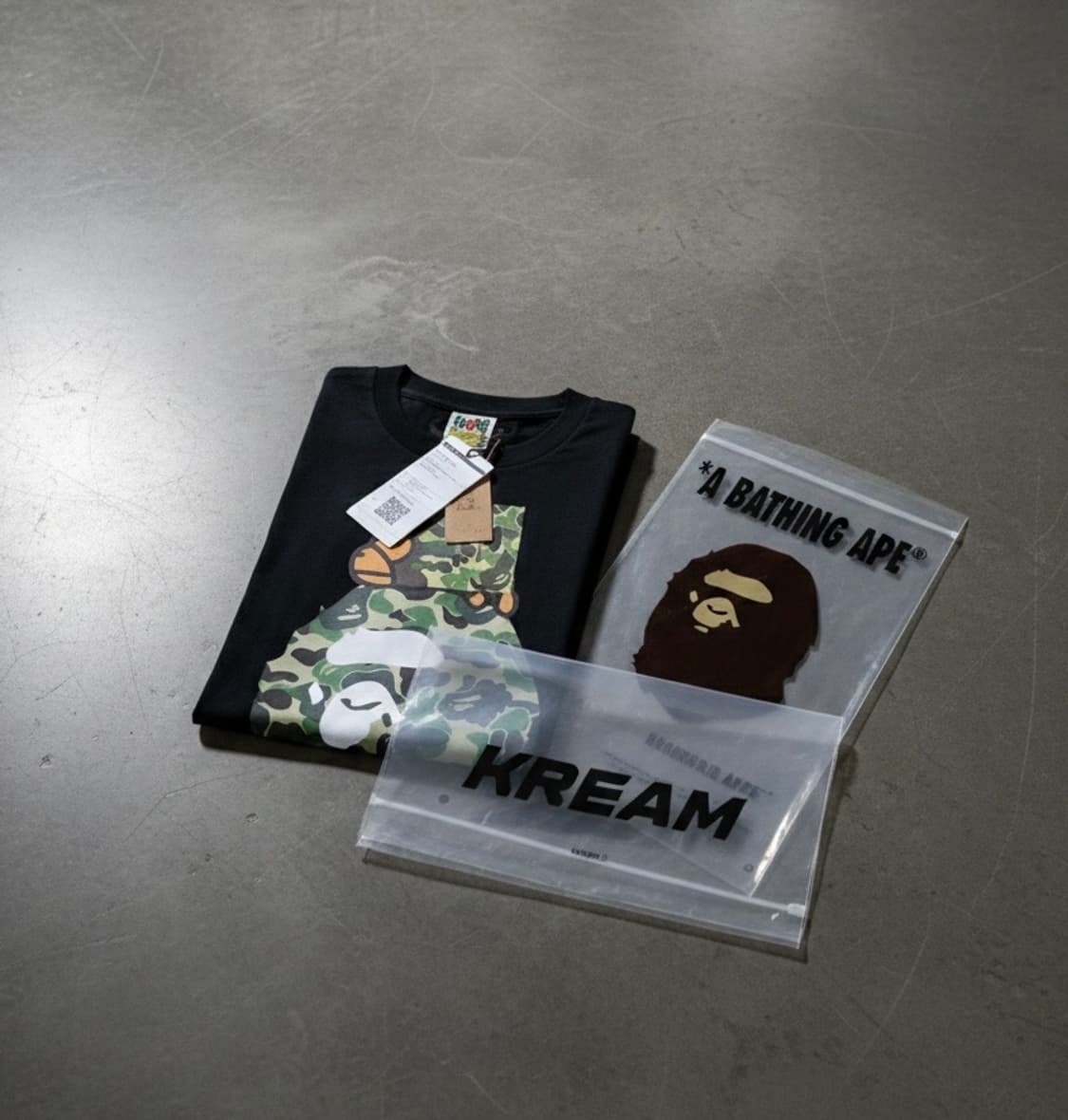 베이프 ABC 카모 마일로 온 빅 에이프 티셔츠 블랙 그린 상품이미지2