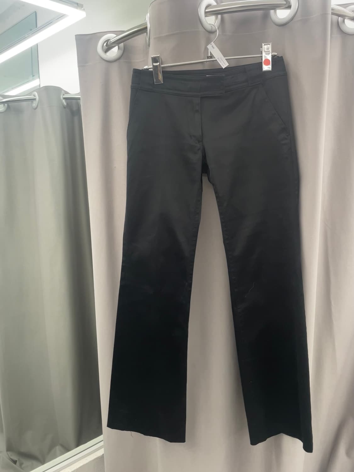 꾸레쥬 로우라이즈 올블랙 면팬츠 상품이미지3