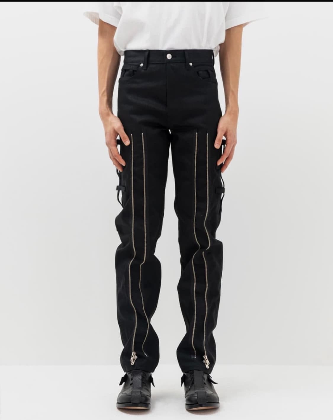 솔로이스트 본디지 블랙 데님 상품이미지1