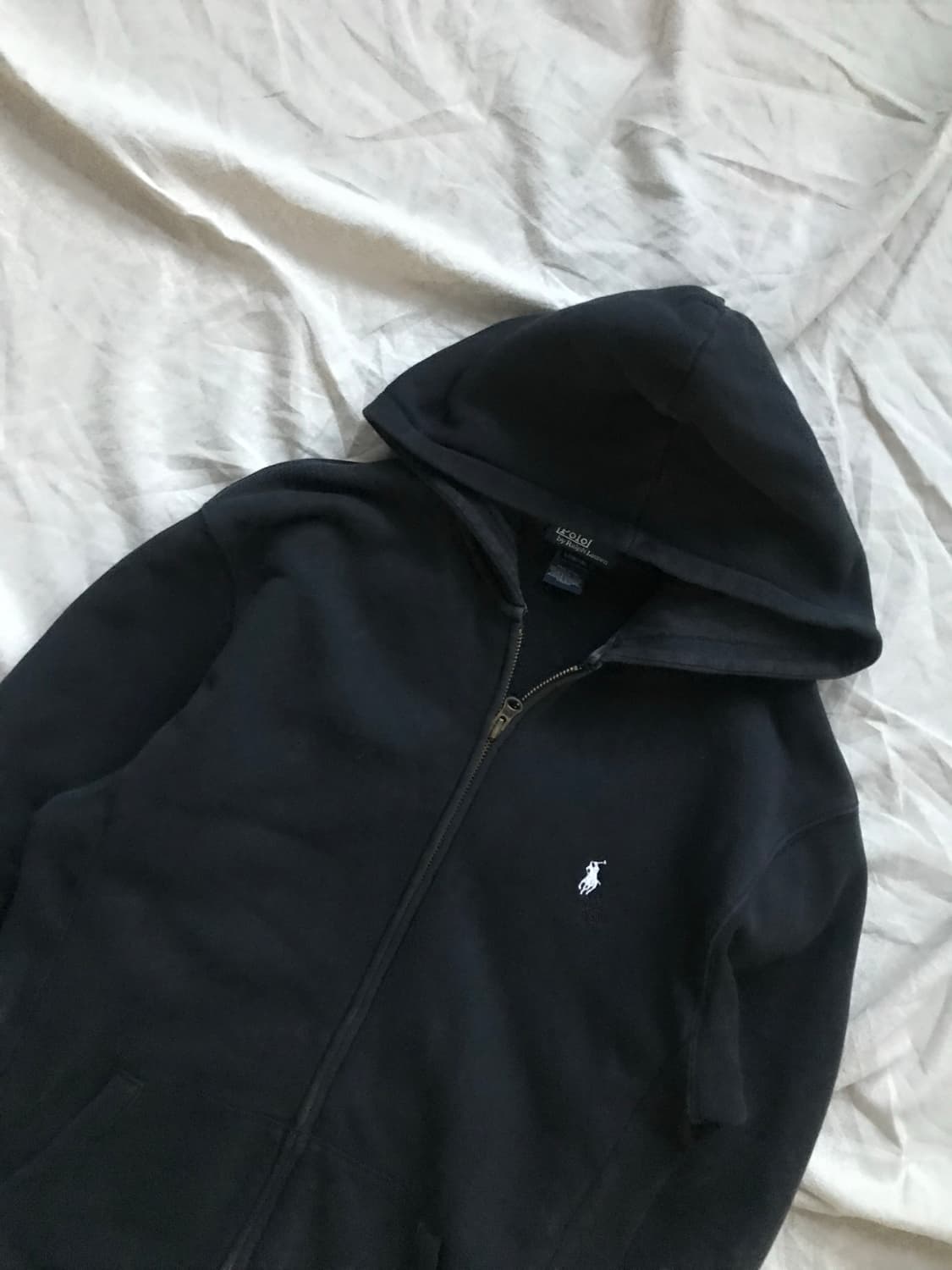 폴로 랄프로렌 포니 로고 블랙 후드집업 상품이미지6