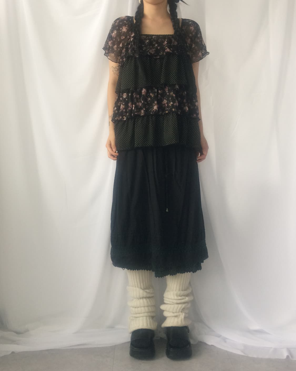 Cecil Mcbee Crochet trimming long skirt 상품이미지6