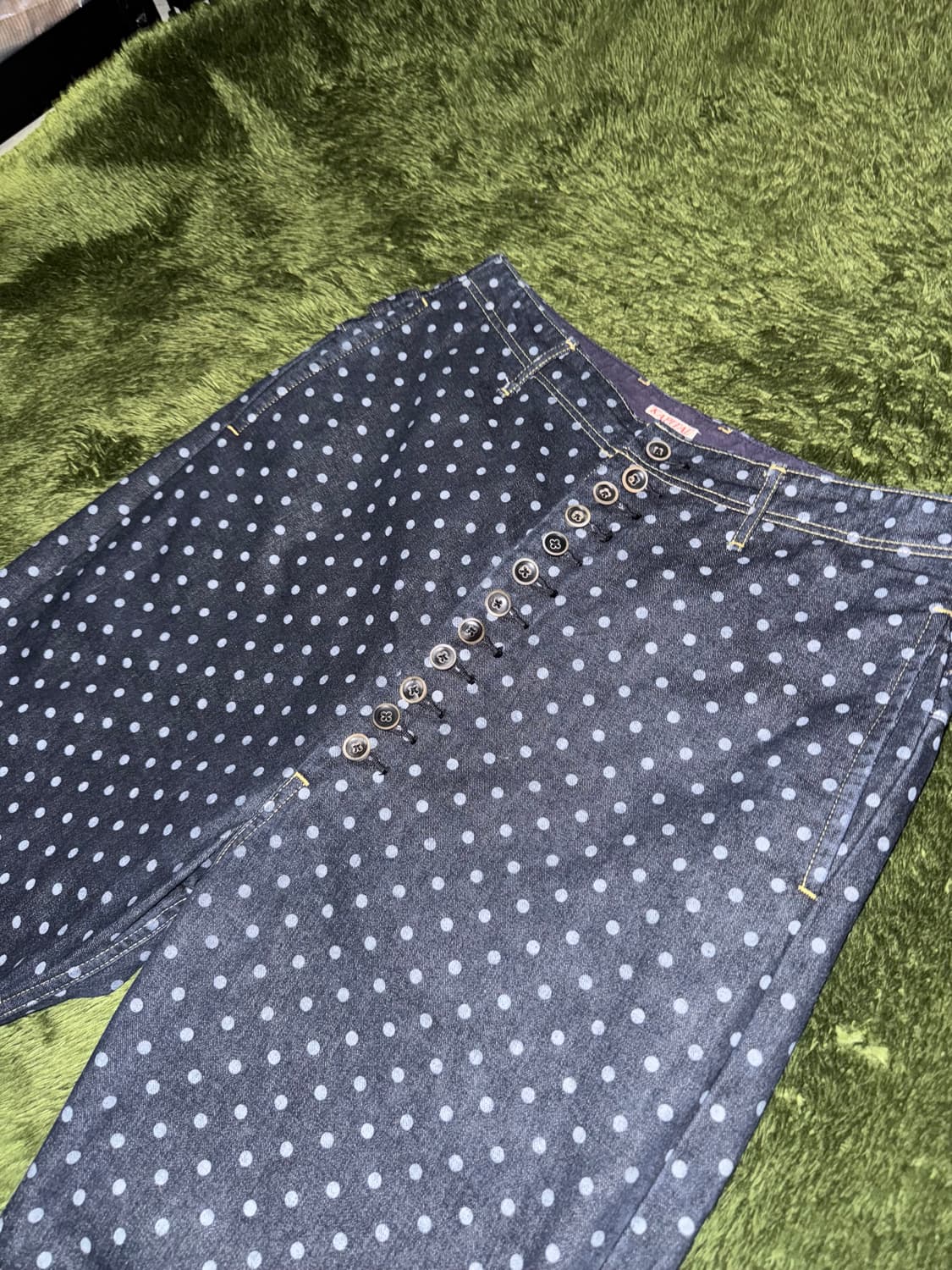 [2] KAPITAL 캐피탈 도트 패턴 버튼 플라이 데님 팬츠 상품이미지2