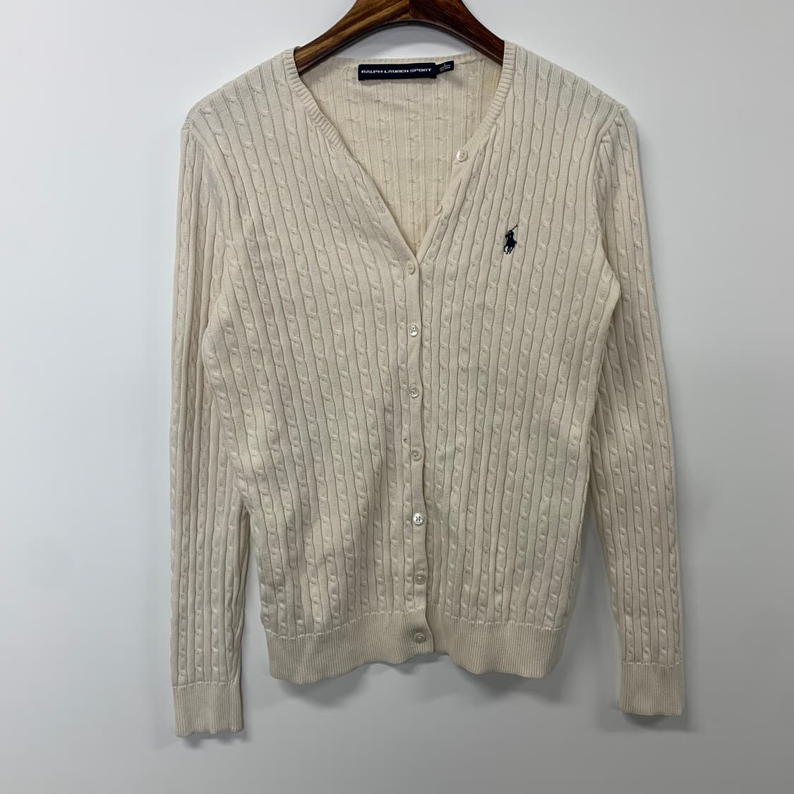 폴로 랄프로렌 스포츠 아이보리 꽈배기 케이블 니트 가디건 상품이미지2