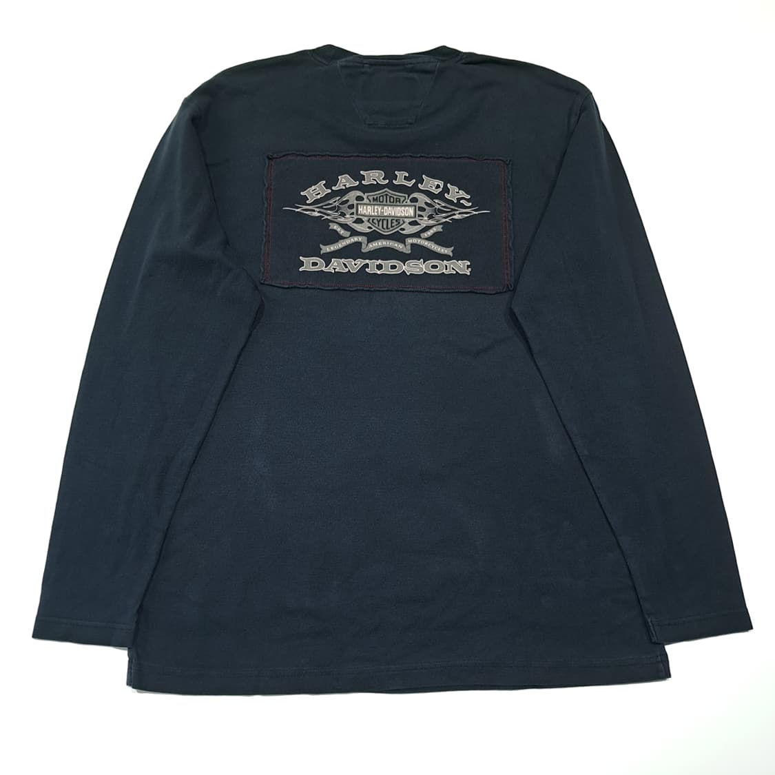 CK151 L 할리데이비슨 00s 체인넥 빅로고 패치 블랙 티셔츠 상품이미지6