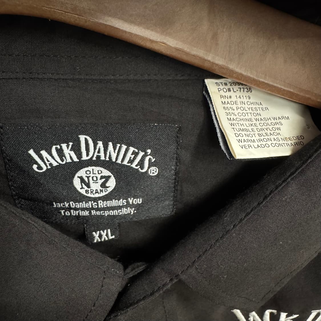 잭 다니엘 웨스턴 셔츠 애로우 투포켓 디테일 블랙 상품이미지7