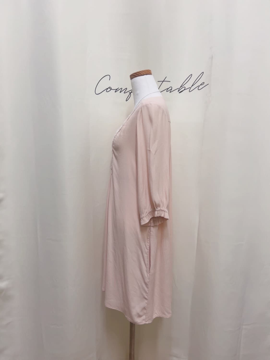 브이넥 레이스 자수 핑크 원피스🌷 상품이미지5