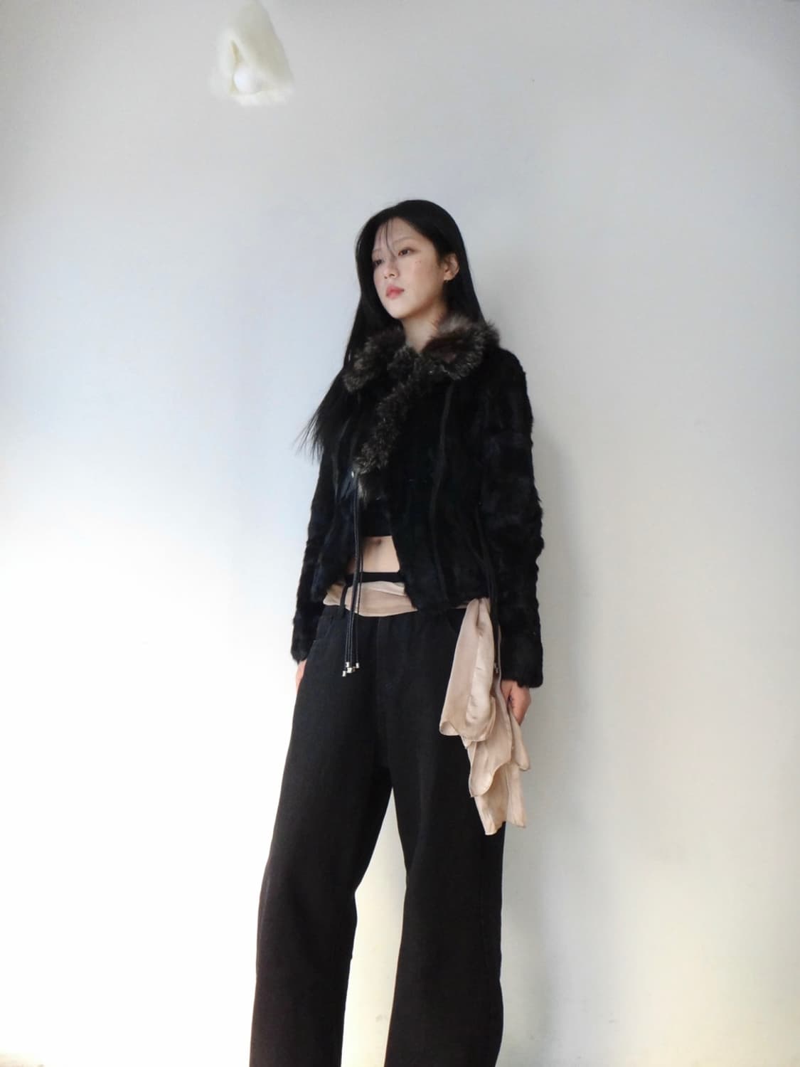 Feminine string short fur jacket  상품이미지7