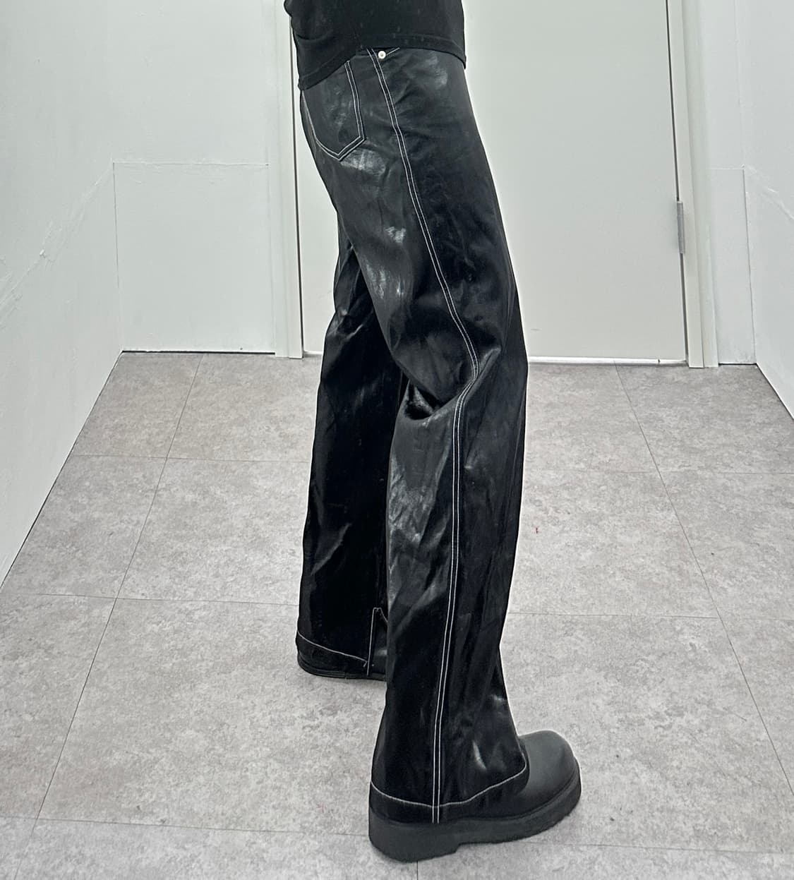 Project wave fake leather coating pants 상품이미지1