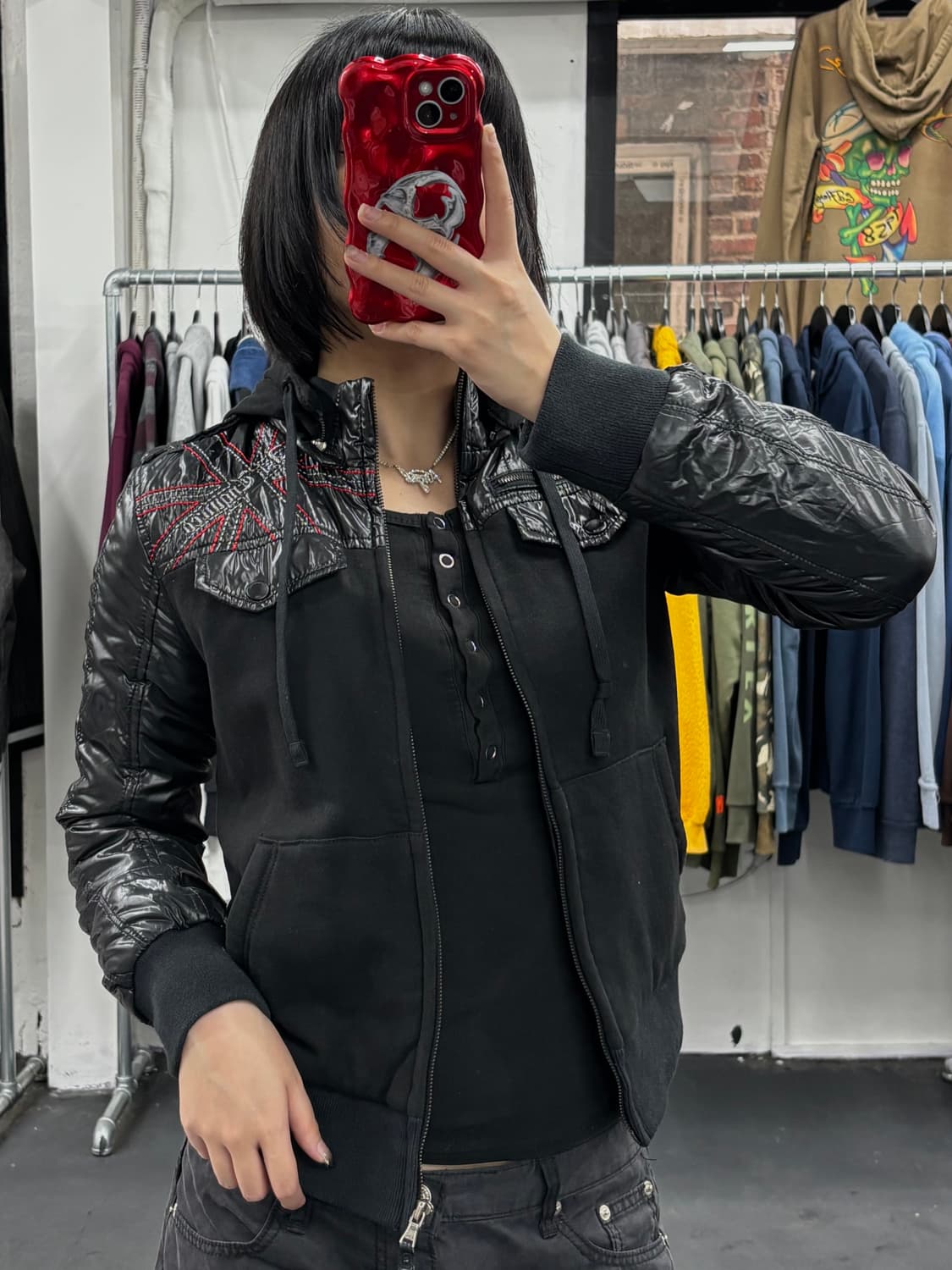 ASK Y2K 글로시 후드집업 상품이미지3