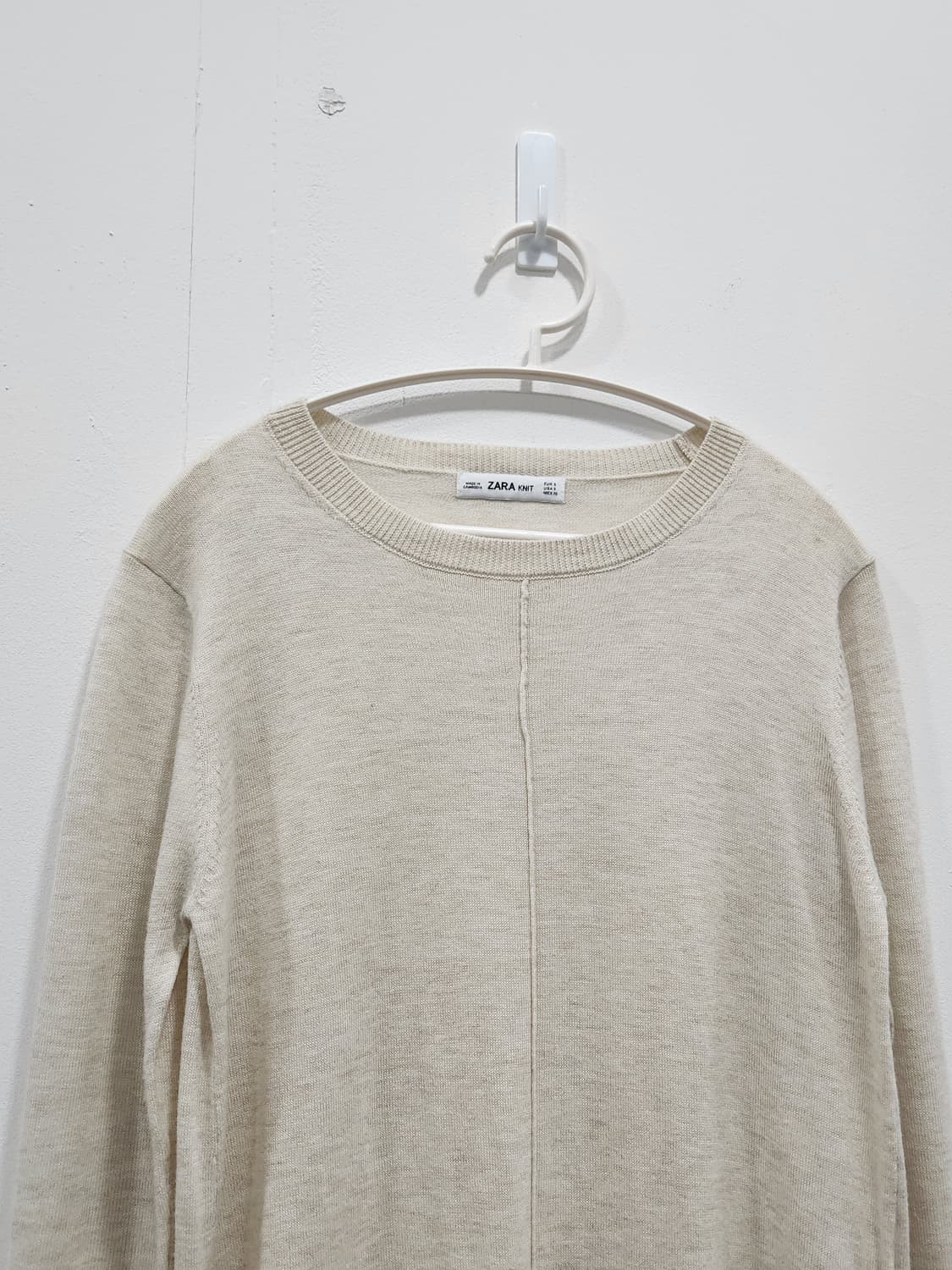 [S] ZARA 자라 레이어드 슬릿 롱 니트원피스 S 오트밀 상품이미지2