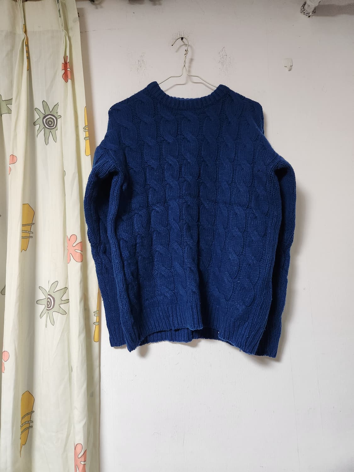 꽈배기 니트 스웨터 블루 F 상품이미지1