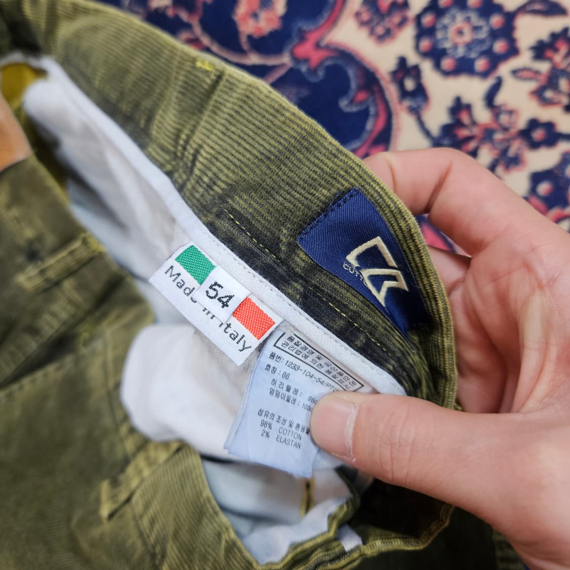 커터앤벅 올리브카키 코듀로이 레균러 팬츠 54size 상품이미지7