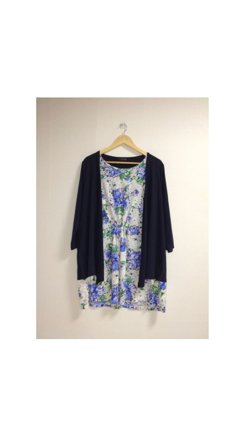 빈티지 플라워 가디건 원피스 튜닉 상품이미지1