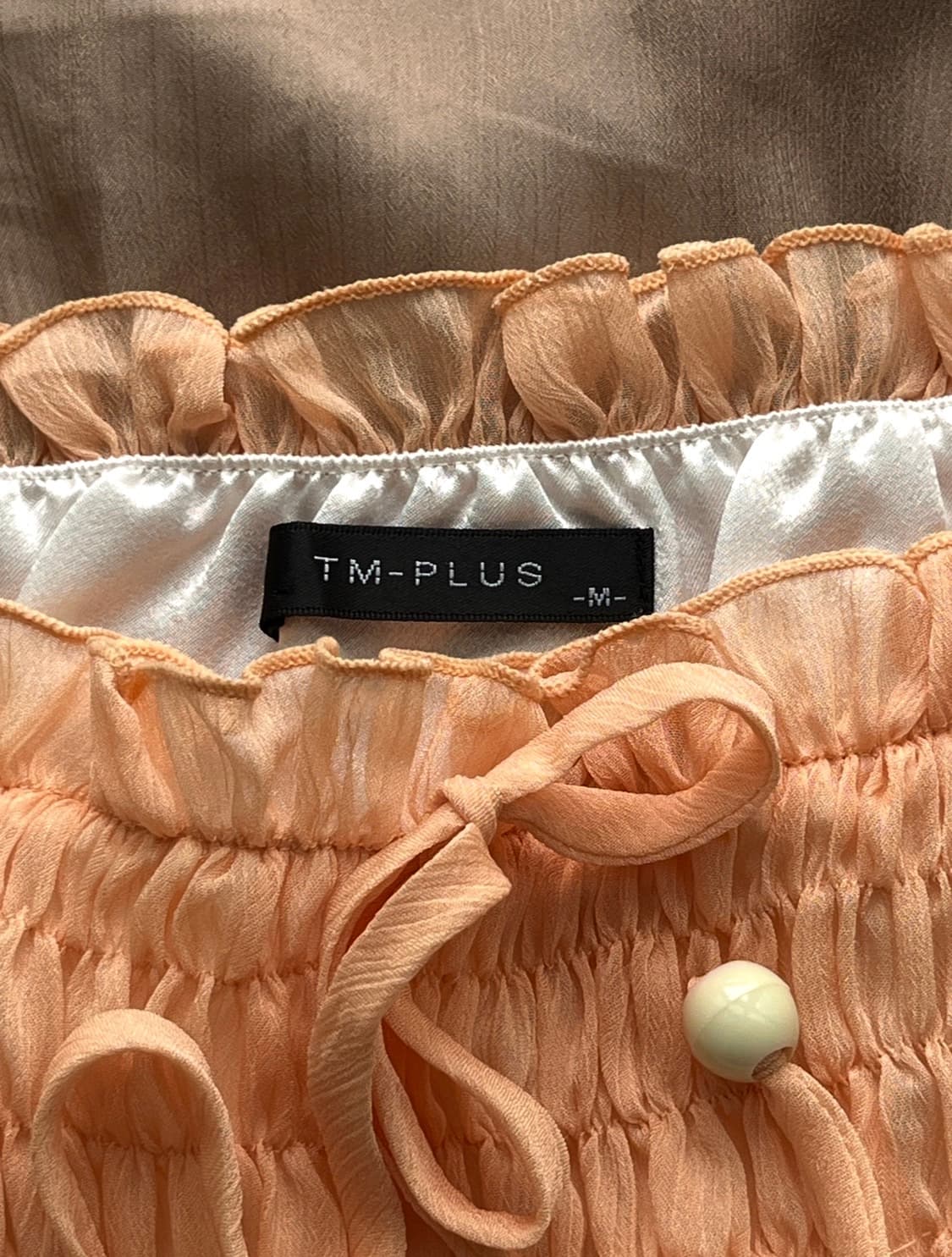 TM-PLUS 피치 쉬폰 티어드 원피스 상품이미지6