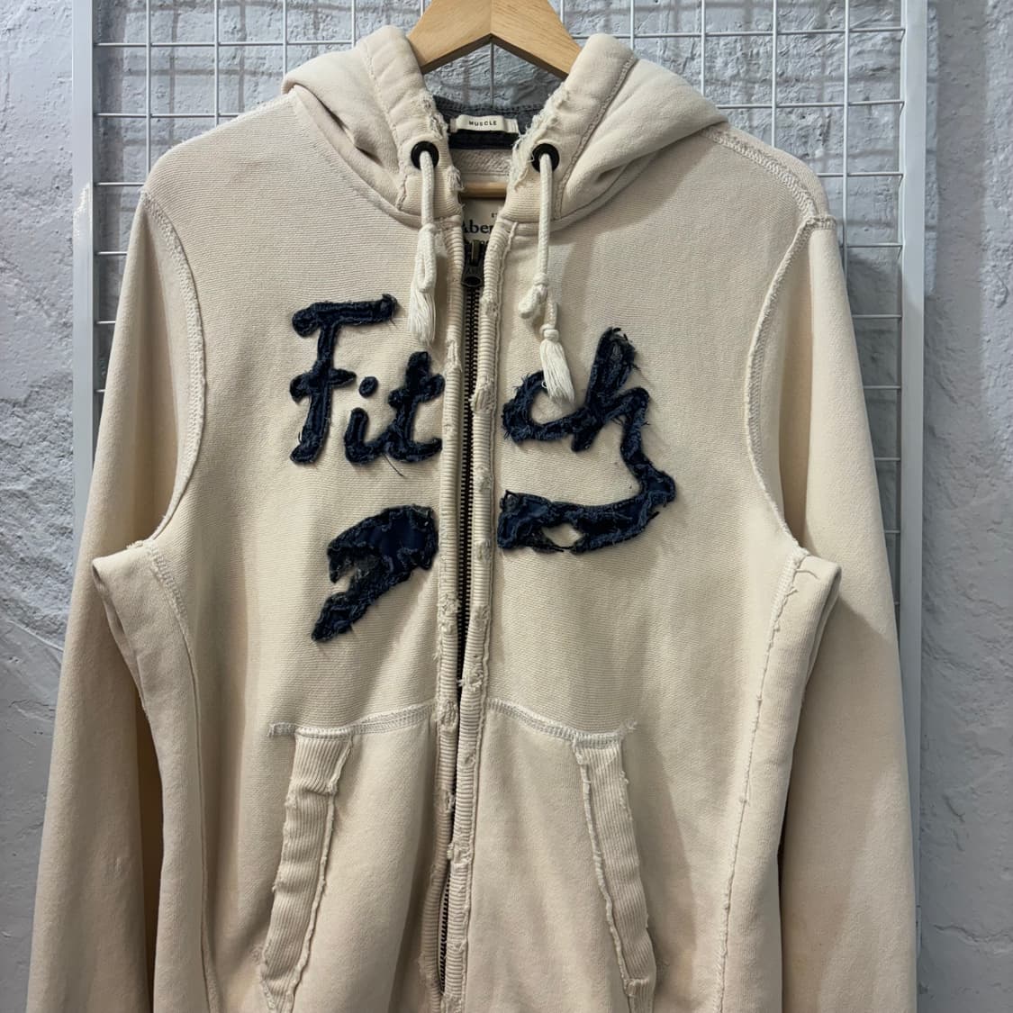 아베크롬비 y2k 빈티지 화이트 후드집업 M 상품이미지3