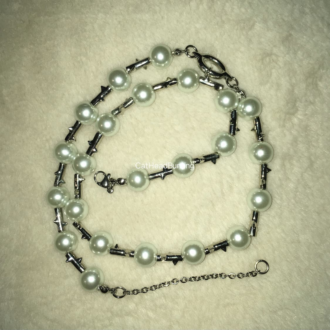 UNISEX_Pearl Thorn Necklace 진주 가시 목걸이 상품이미지2