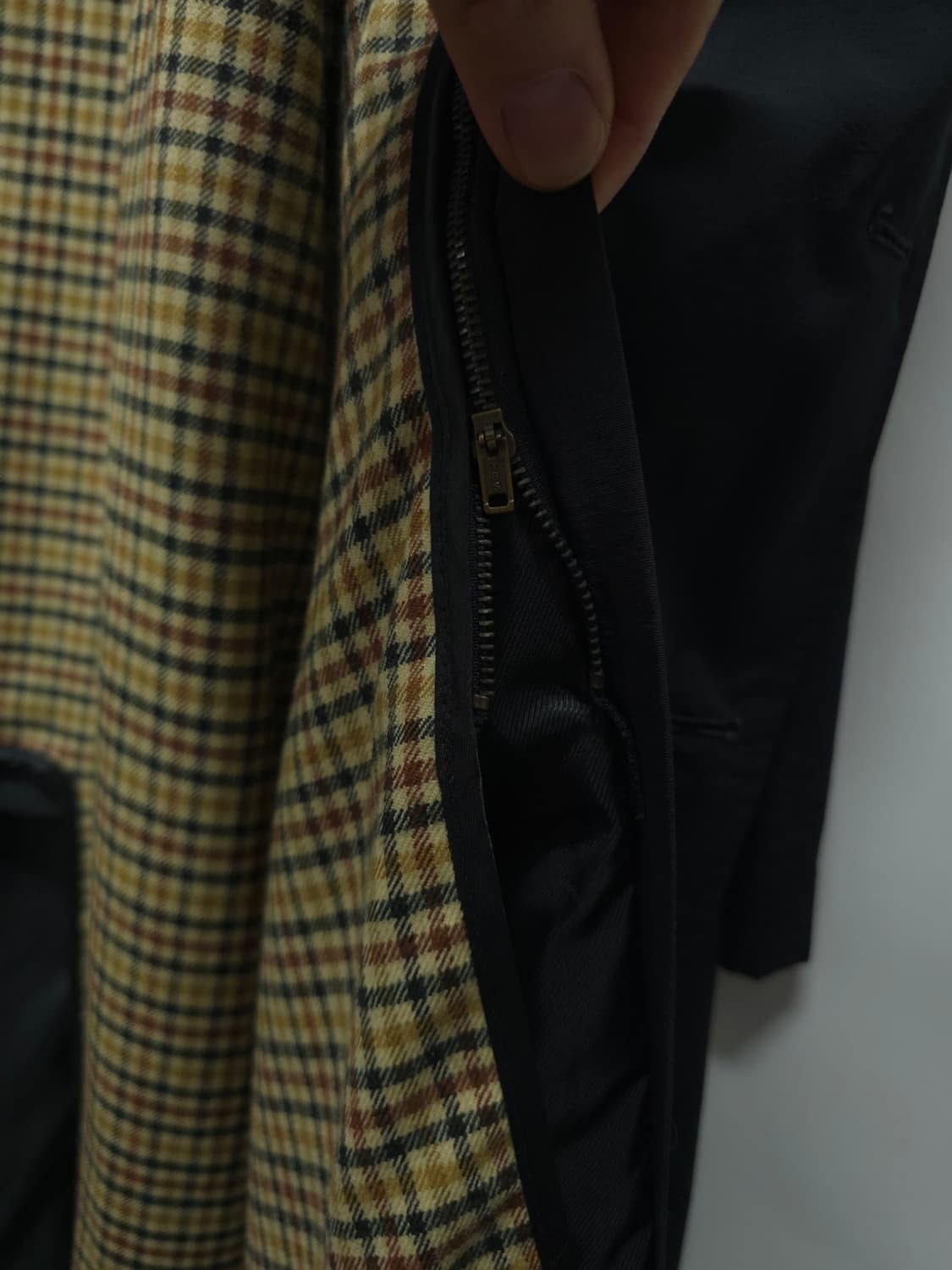 보스렌자 체크 라이너 블랙 봄가을 트렌치코트 (내피 탈부착)(105) 상품이미지6