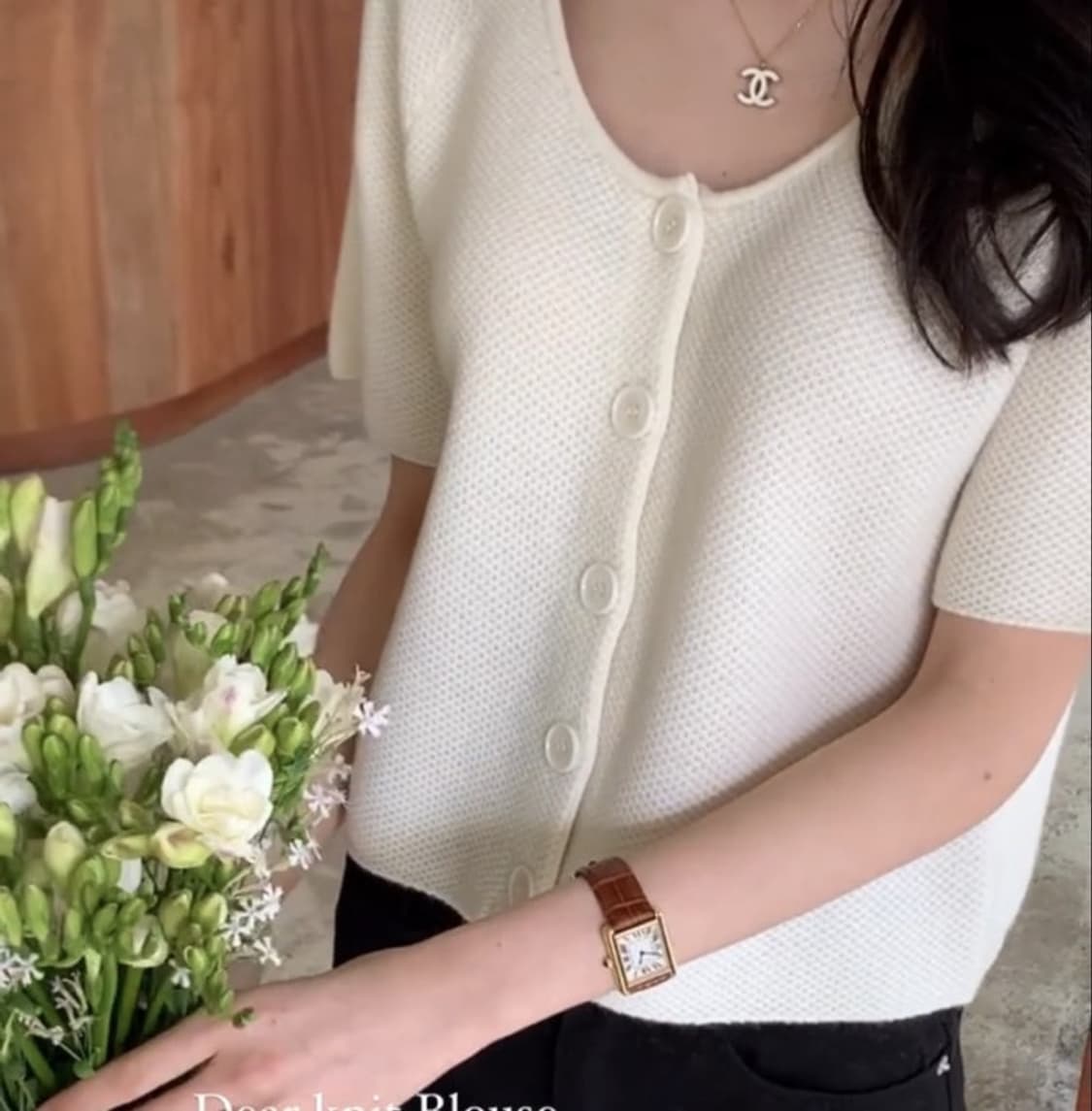 르플레인 leplain 캐시미어 울 반팔 니트 상품이미지1