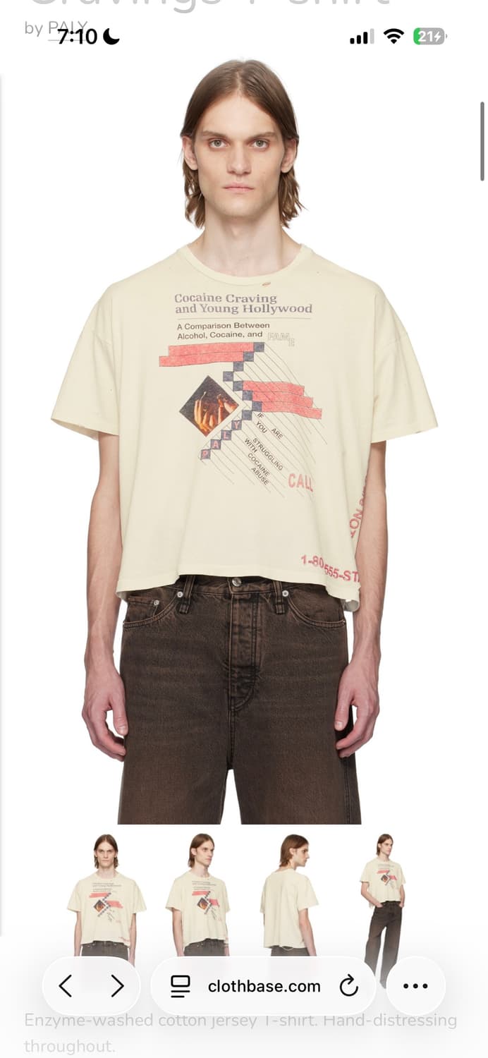 *M* 25SS 팔리할리우드 코카인 크레이빙 티셔츠 상품이미지8