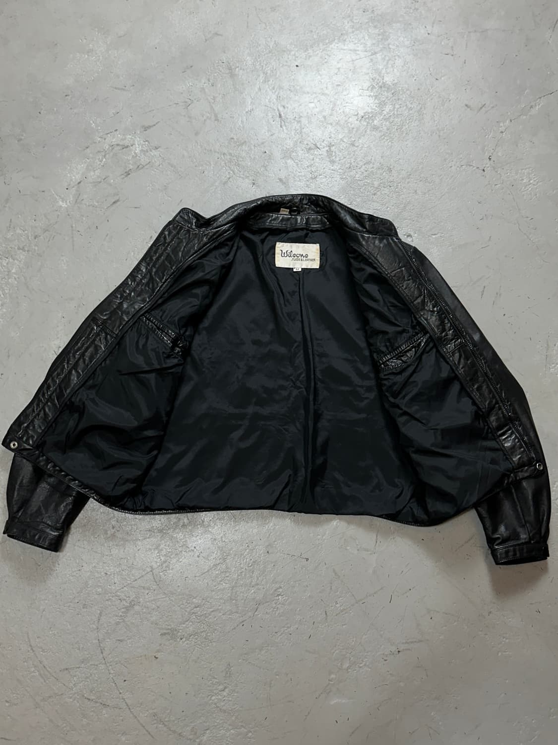 90's 빈티지 크롭 레더 자켓 빈티지 카페레이서 레더 자켓 상품이미지7