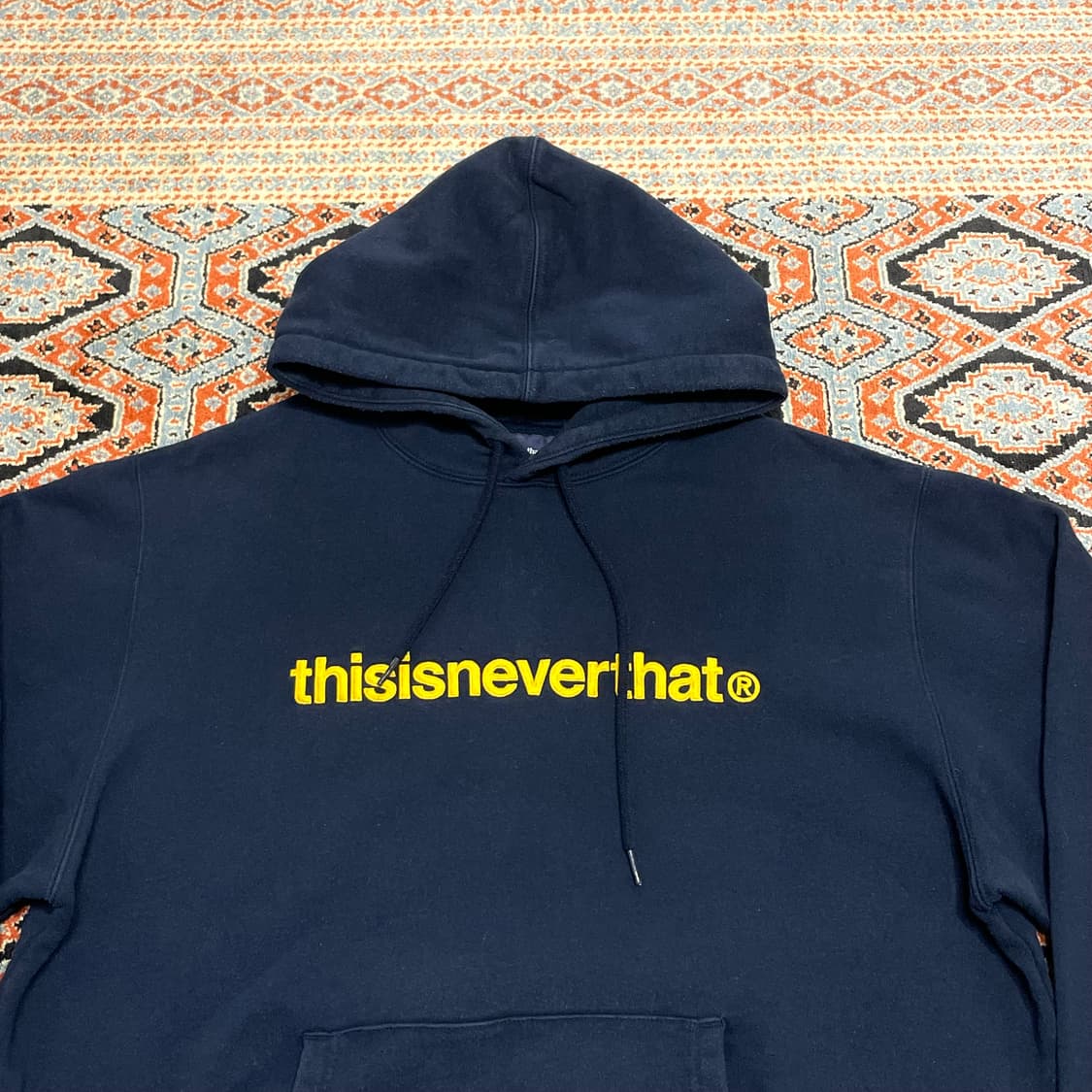 디스이즈네버댓 스펠로고 네이비 기모 후드티셔츠 남성L 상품이미지2