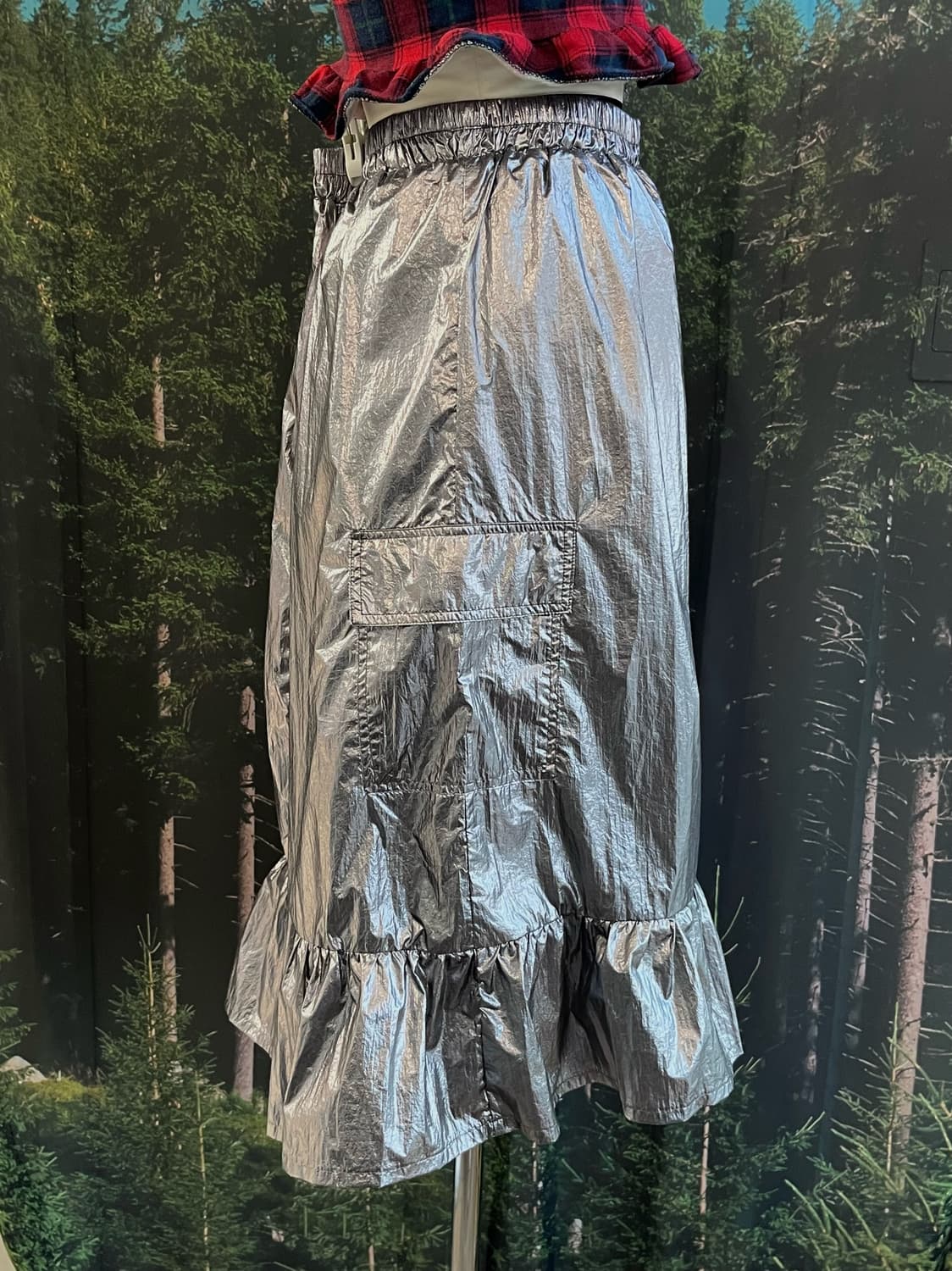 metallic black silver skirt 상품이미지7