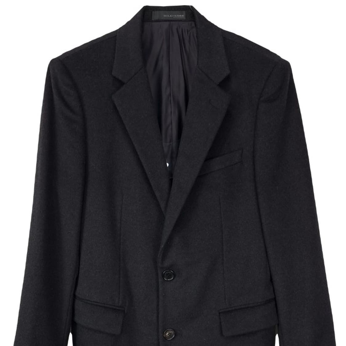 솔리드 옴므 캐시미어 모직 싱글 코트 블랙 P01153 상품이미지4