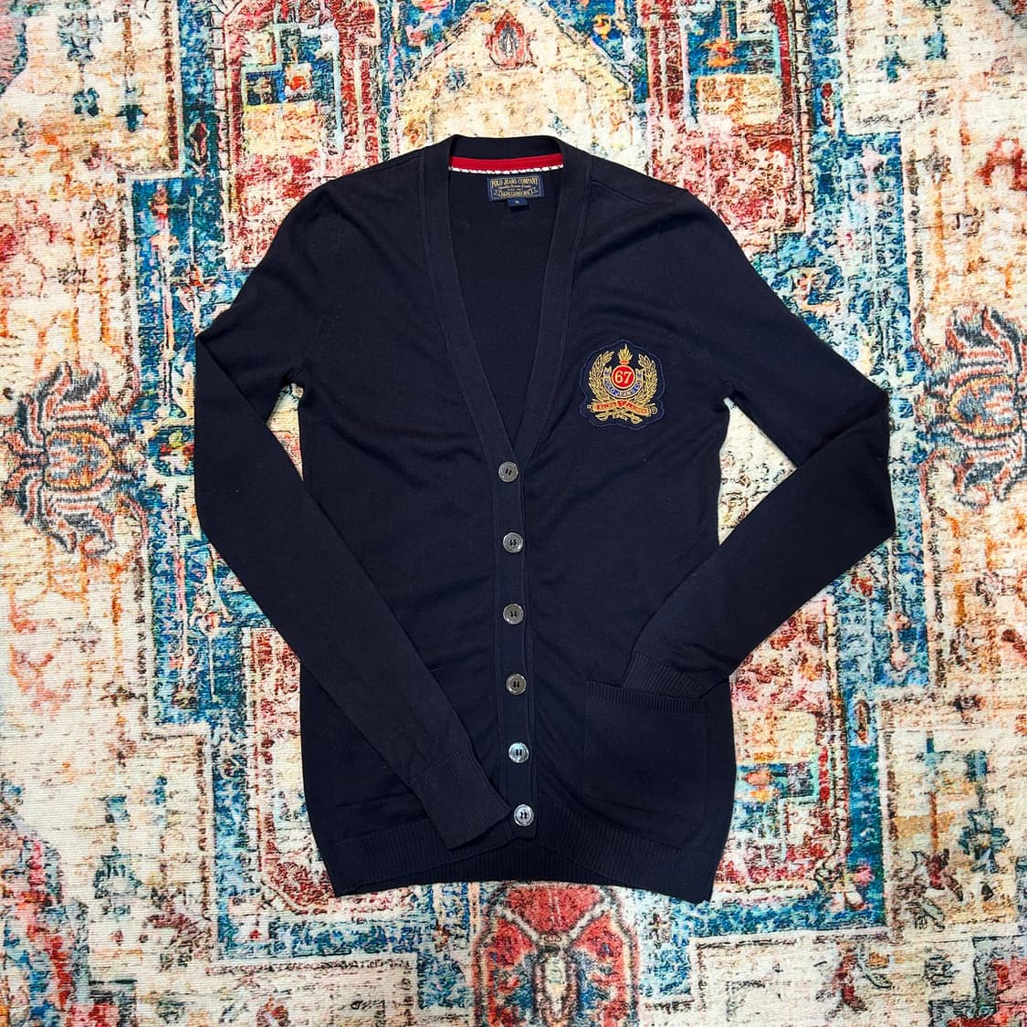 [S] polo jeans company 로고 패치 가디건 상품이미지1