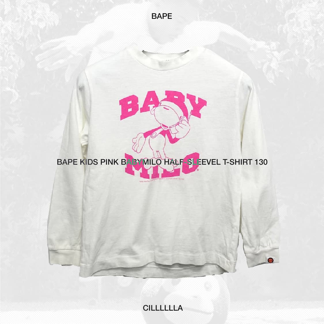 [130] BAPE 베이프 키즈 핑크 베이비마일로 반팔 티셔츠 상품이미지1