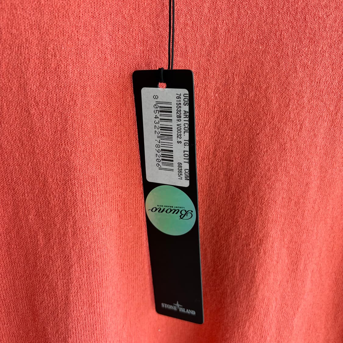 새상품(S)스톤아일랜드 와펜 패치 크루넥 니트 코랄 상품이미지4