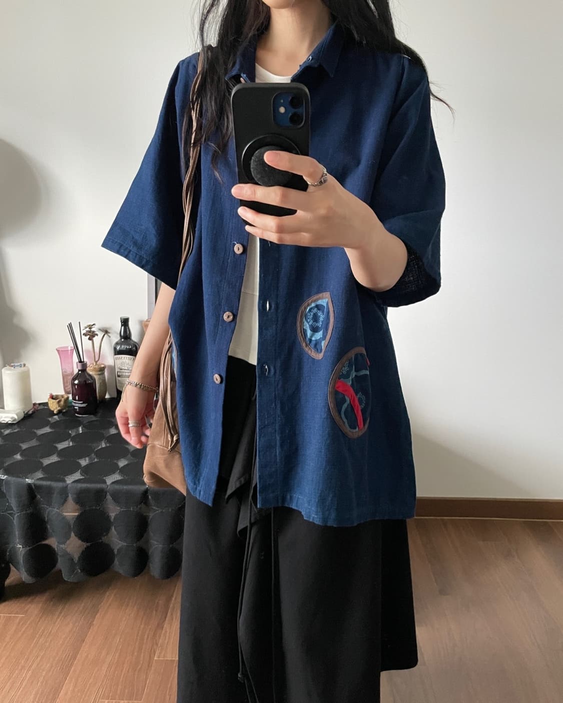 indigo shirt-jacket 상품이미지4