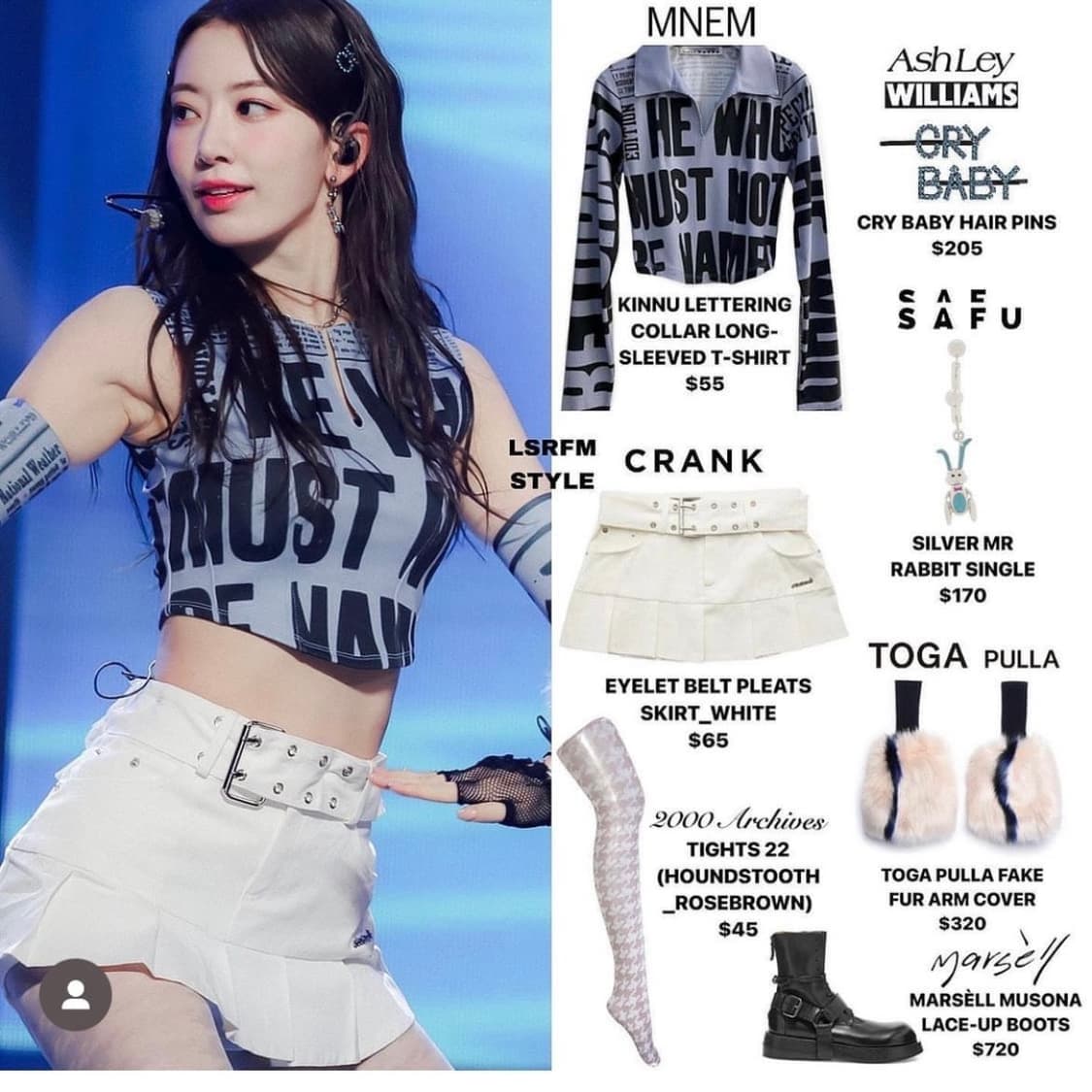 크랭크 아일렛 벨트 화이트 플리츠 스커트 상품이미지6