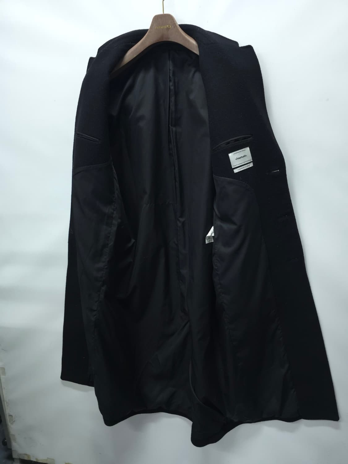 비바스튜디오 캐시미어 블렌디드 블랙 코트 상품이미지7