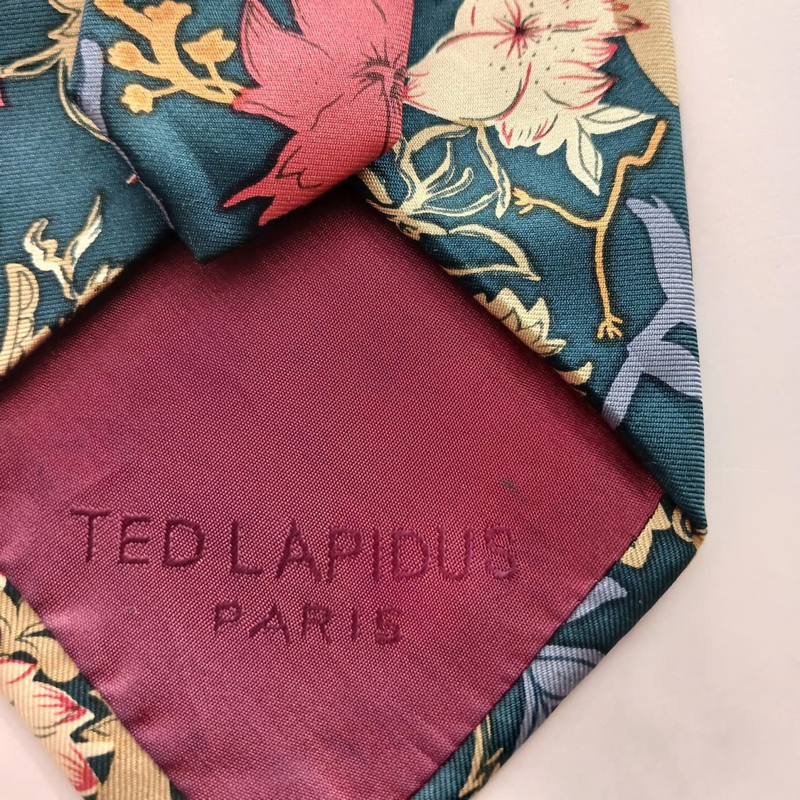 테드라피두스 실크 블루 플로럴 패턴 넥타이 9.4cm B등급 A18499 상품이미지9