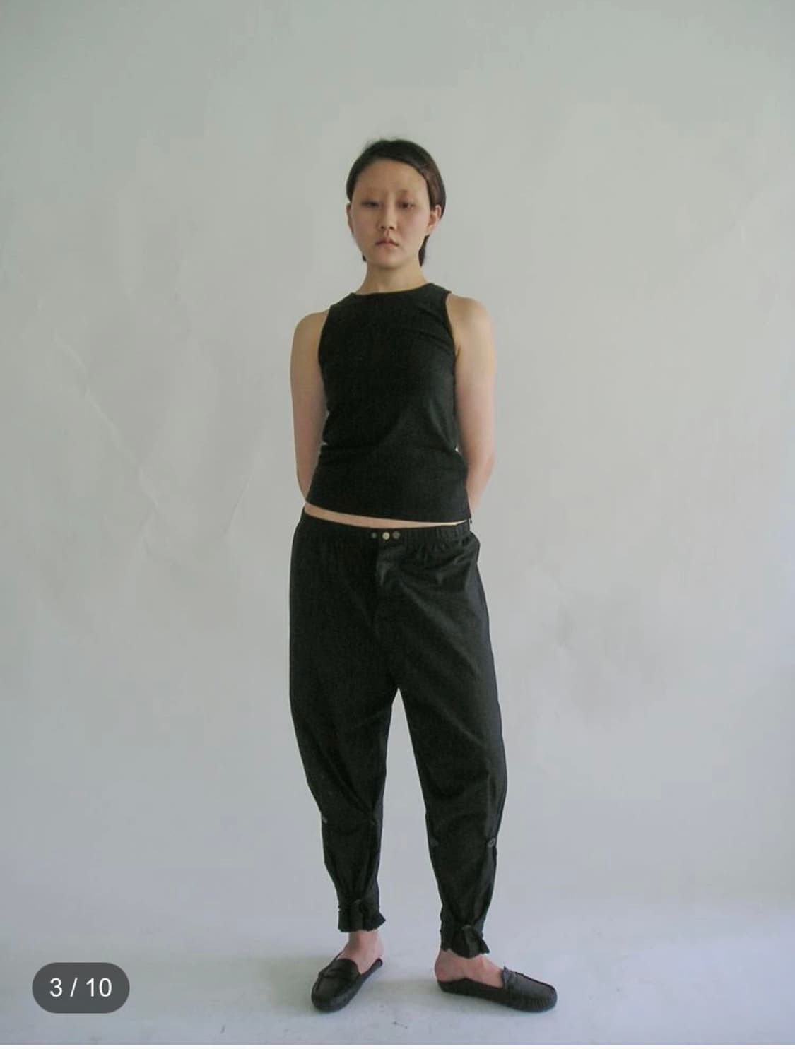 eonts button pants black 상품이미지1