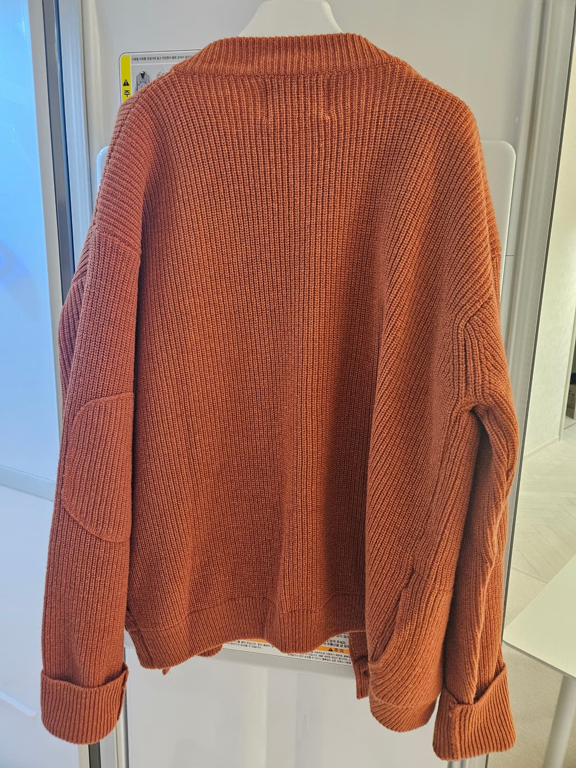 아웃스탠딩 램스울 피셔맨 가디건 브릭 L(미착용) 상품이미지3