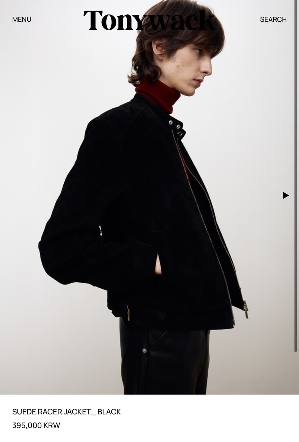 토니웩 스웨이드 레이서 자켓 블랙 m,l 상품이미지1