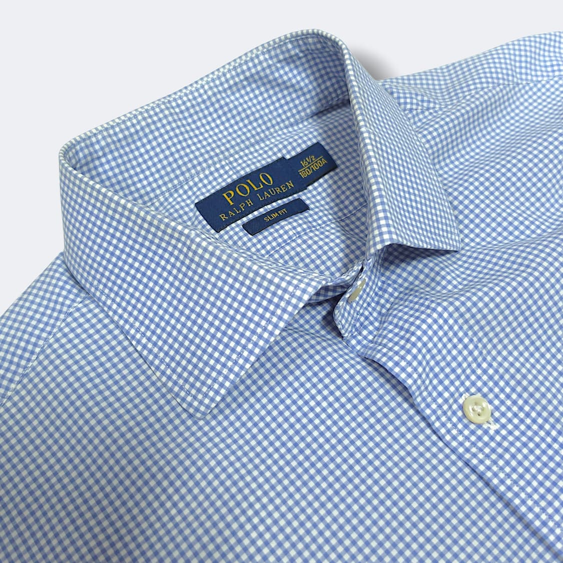 [105/XL] 폴로 블루 깅엄 체크 포플린 긴팔셔츠 상품이미지7