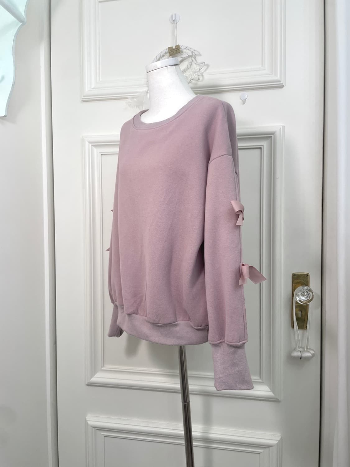 indipink side bow fleeced sweatshirts 상품이미지2