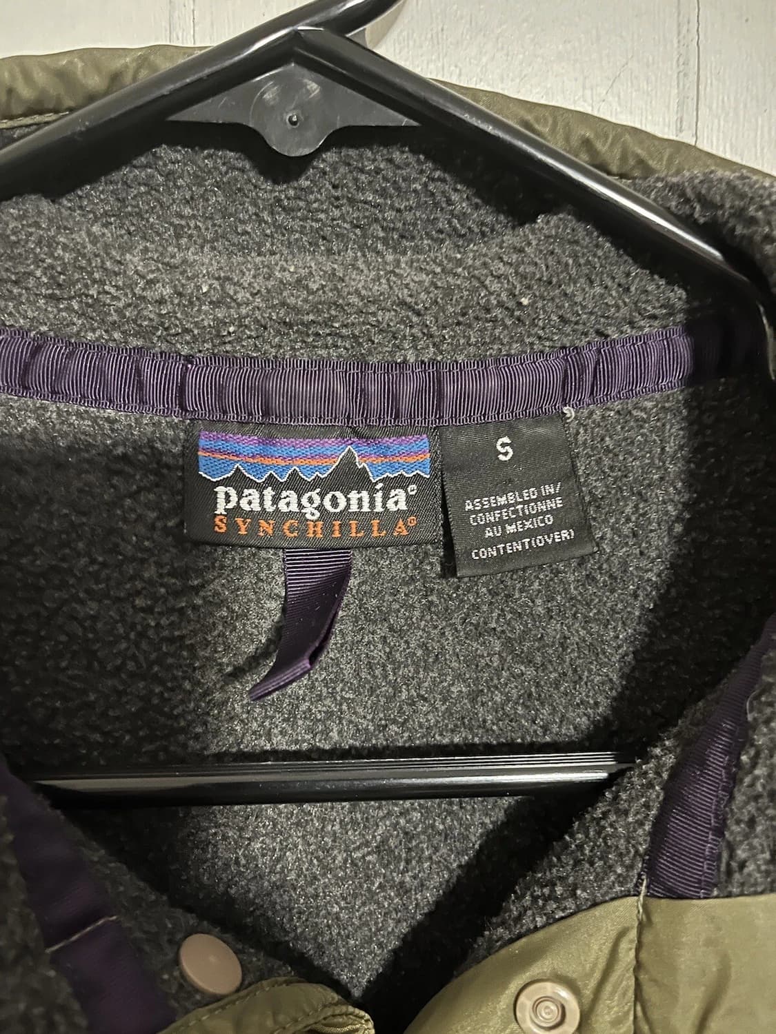90s 파타고니아 신칠라 스냅-T 그레이/올리브 멕시코 상품이미지4