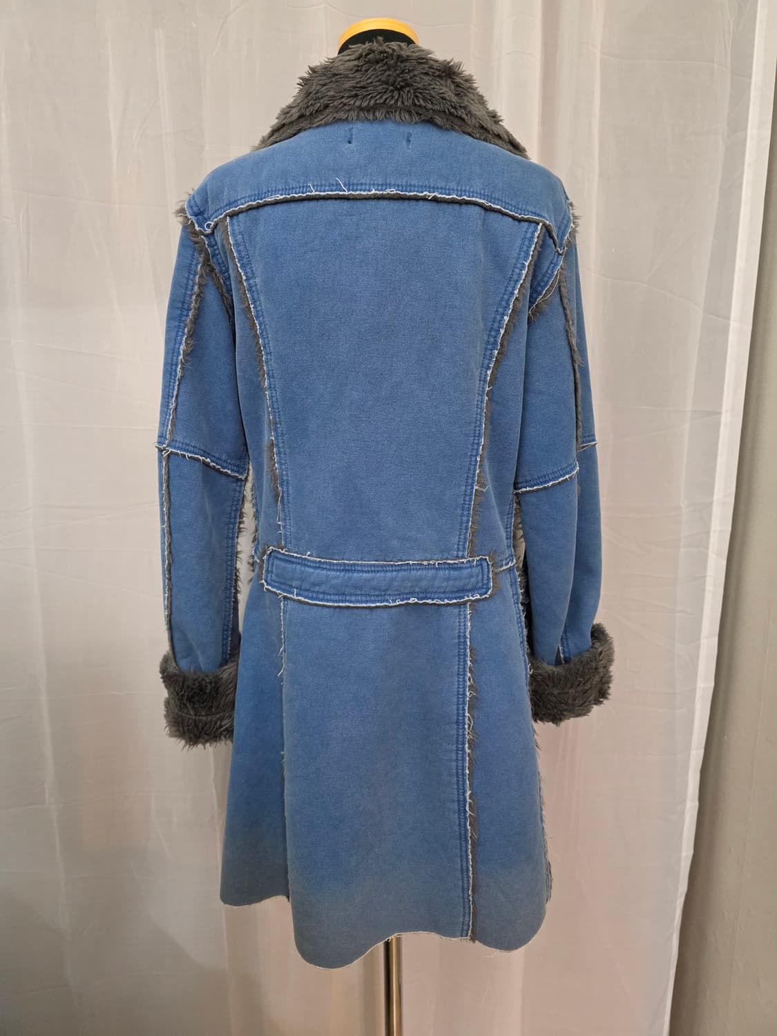 상태좋음.하자X ) 디젤(DIESEL) 데님 퍼 무스탕.시어링코트 상품이미지5