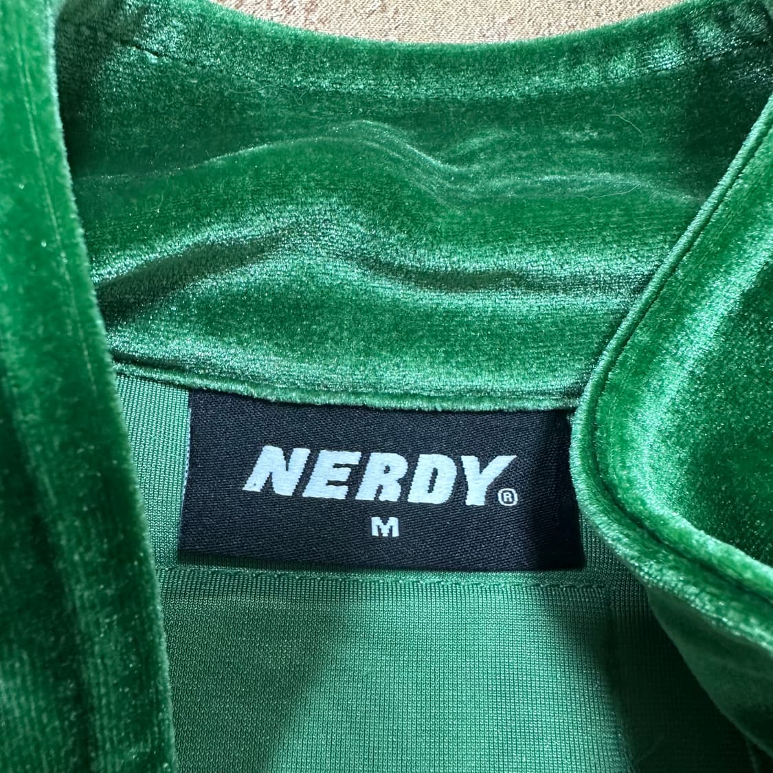 ✨ (세트) 널디 그린 벨벳 트랙탑 져지 트레이닝 세트 상품이미지4