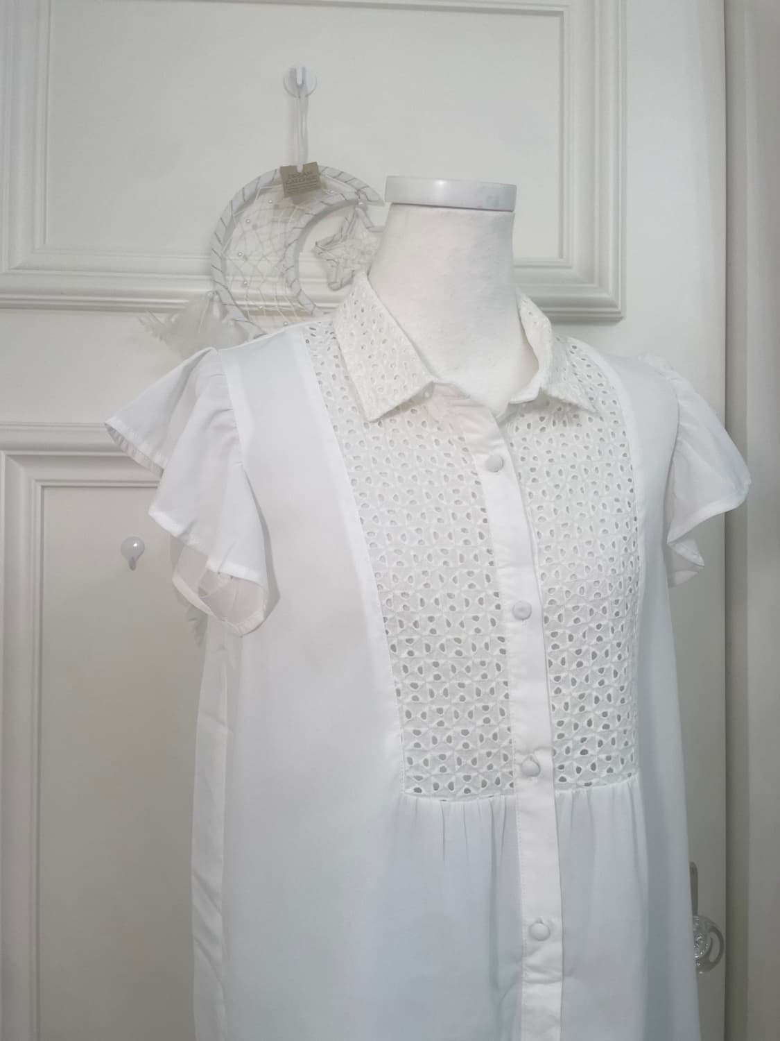 white flower crochet summer blouse(size- 상품이미지6