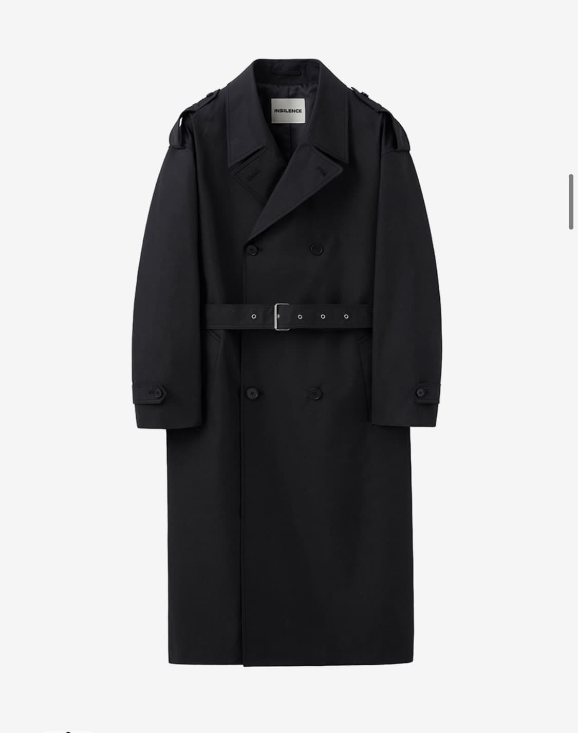 인사일런스 오버사이즈 트렌치 코트 블랙 상품이미지1