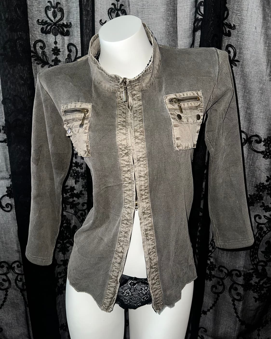 Y2K Ribbed Double Zip-up 상품이미지2