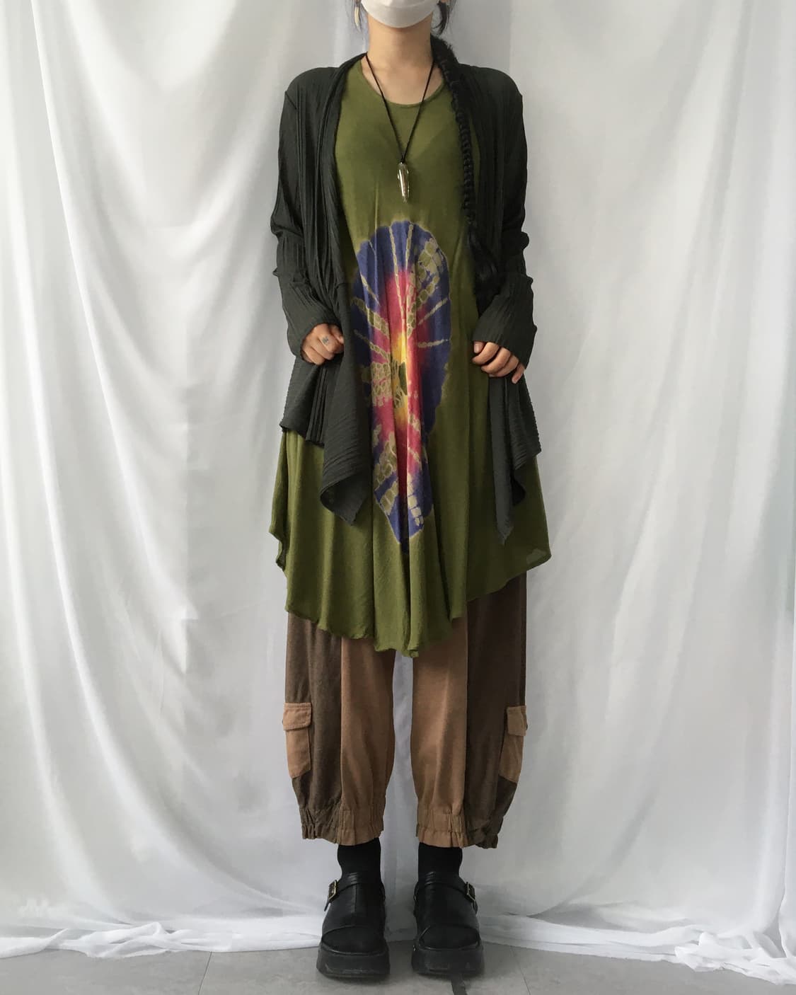 Lace layered open drape cardigan 상품이미지6